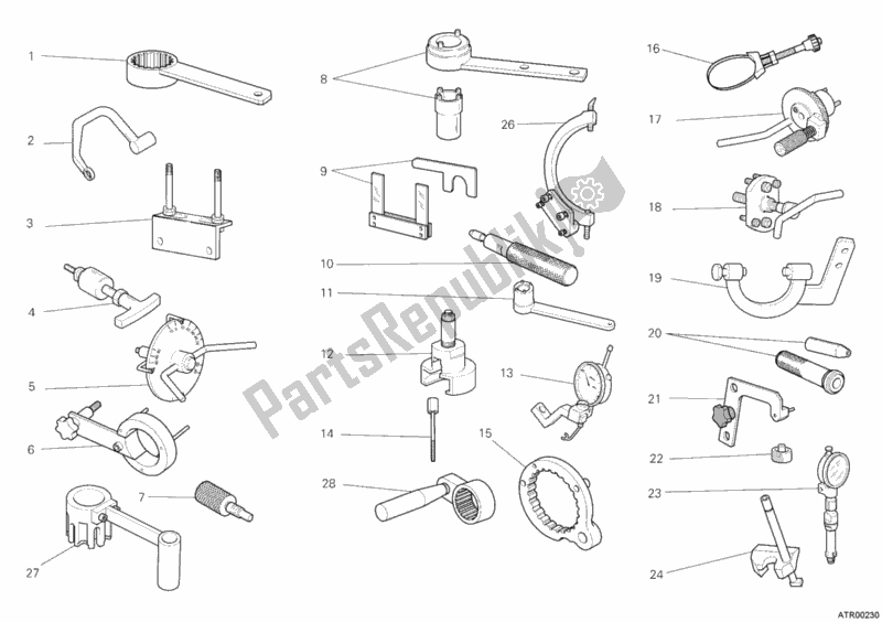 Alle onderdelen voor de Werkplaatsgereedschap, Motor van de Ducati Monster 696 USA 2010